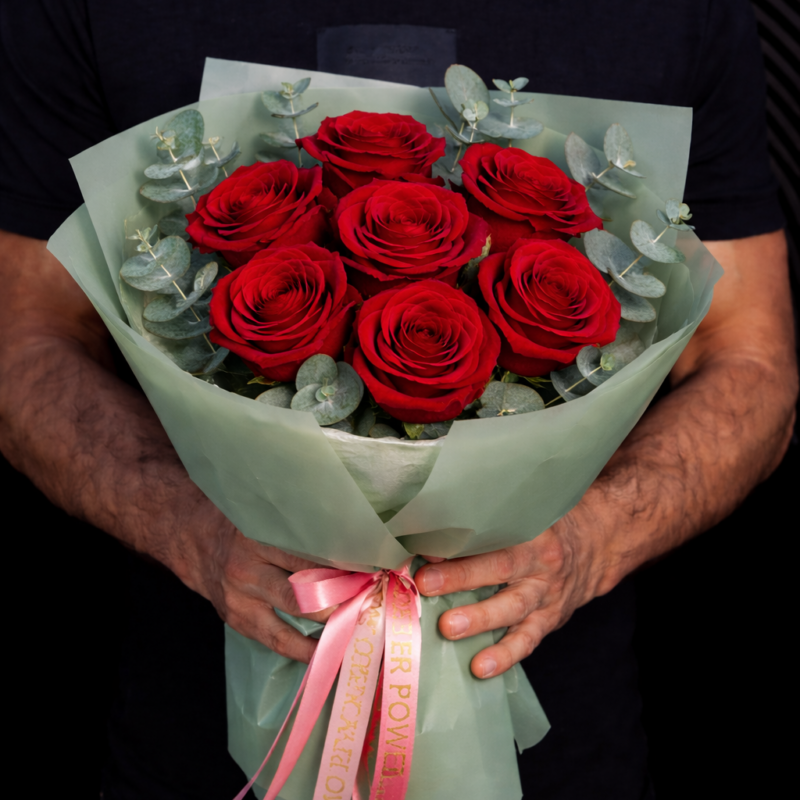 Buchet Ziua Indragostitilor 7 Trandafiri rosii